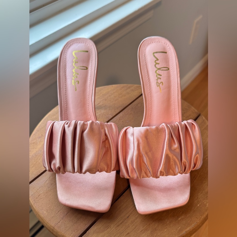 Lulu's Blush Satin Heels